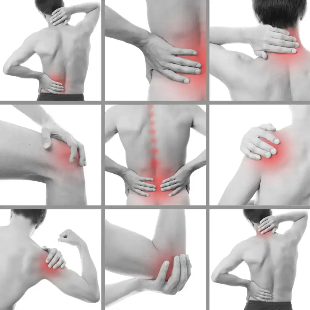 Hình ảnh thể hiện các vị trí đau nhức xương khớp toàn thân.